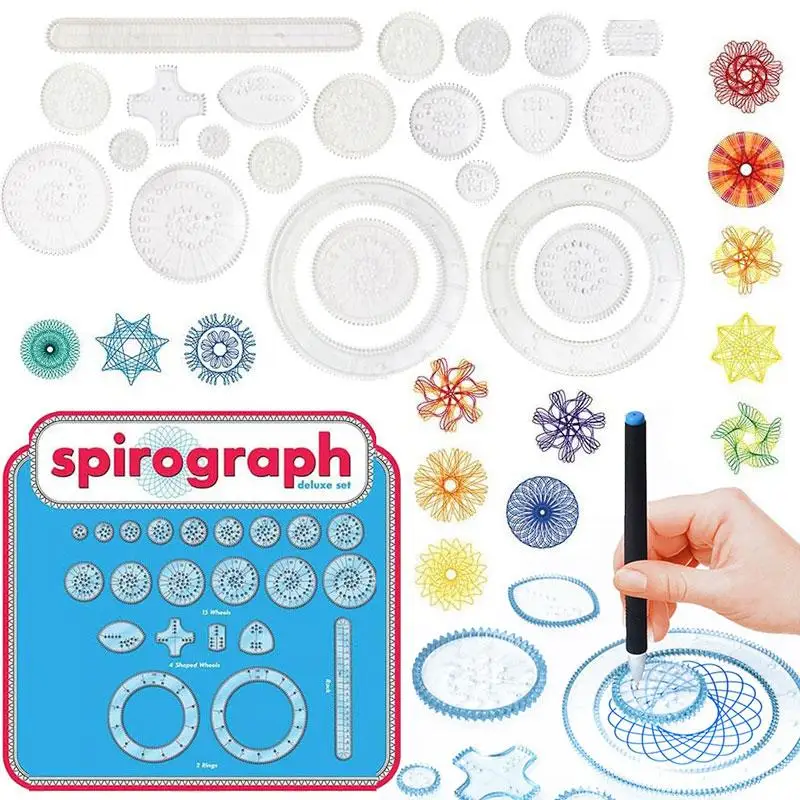 Kids' Toy - 22 parçadan oluşan Spirograph Spiral Sanat