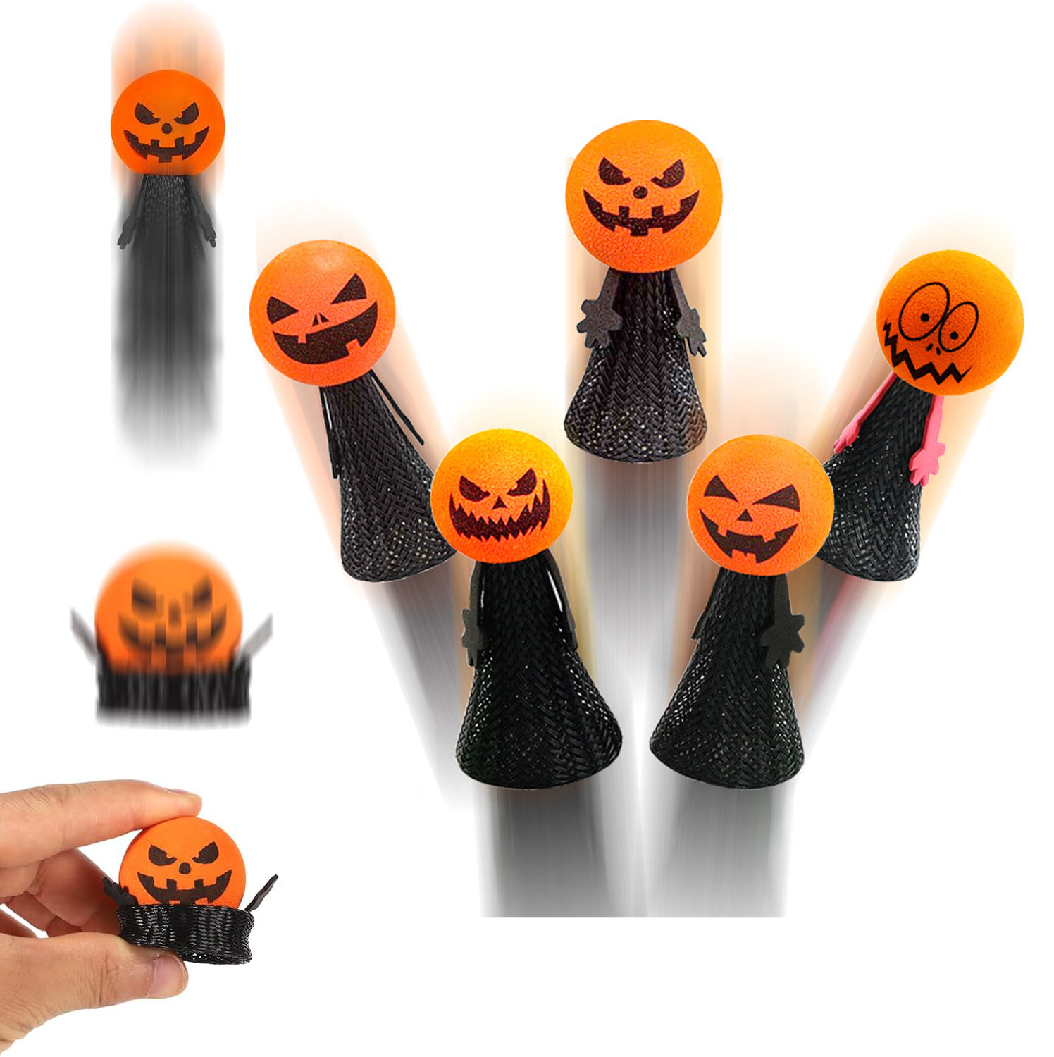Kids Toys Jumping Poppers - 5 Adet Cadılar Bayramı Zıplayan Popper