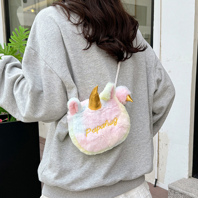 Unicorn Stuffed Toy - Yeni karikatür Unicorn peluş omuzdan askili