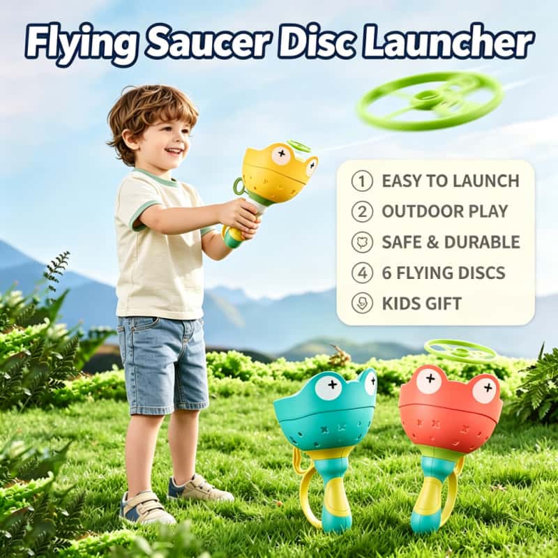 Kids' Toy - Uçan Daire Disk Fırlatıcı Çocuk Uçan